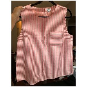 J crew red and white striped top